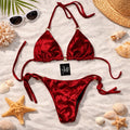 Crimson Velvet Bikini Set
