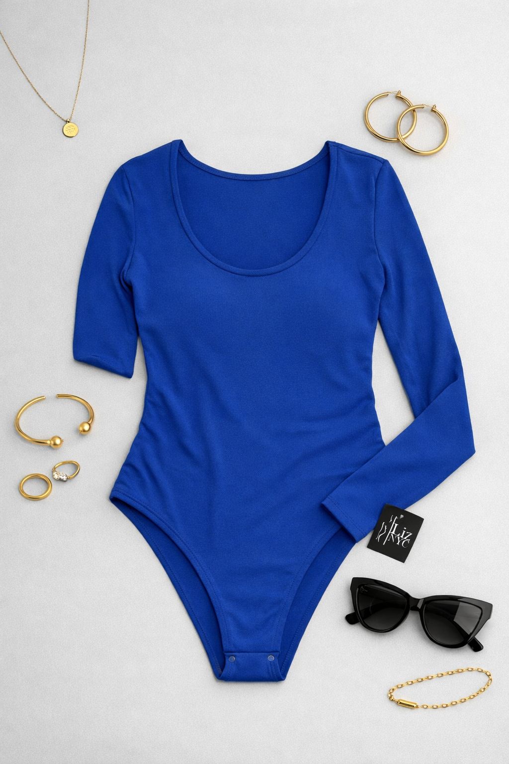 Long Sleeve Bodysuit with Round Neck